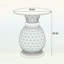 Whimsical Pineapple Shaped Accent Side Table With Tempered Glass Top For Indoor And Outdoor Decor Use