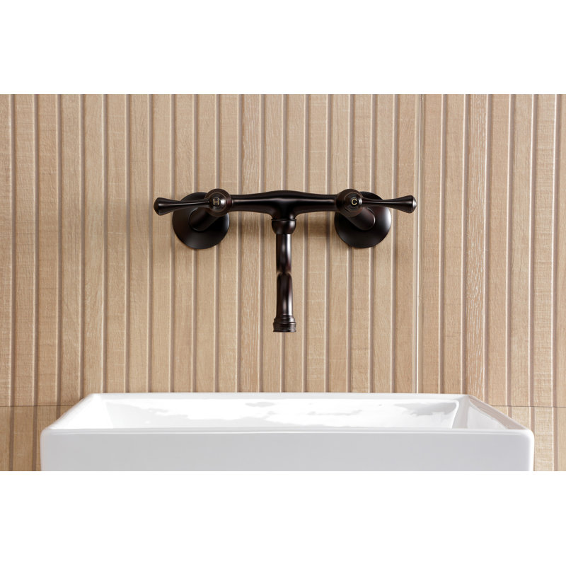 Kingston Brass Kingston Two-Handle 2-Hole Wall Mount Bathroom Faucet, Oil Rubbed Bronze
