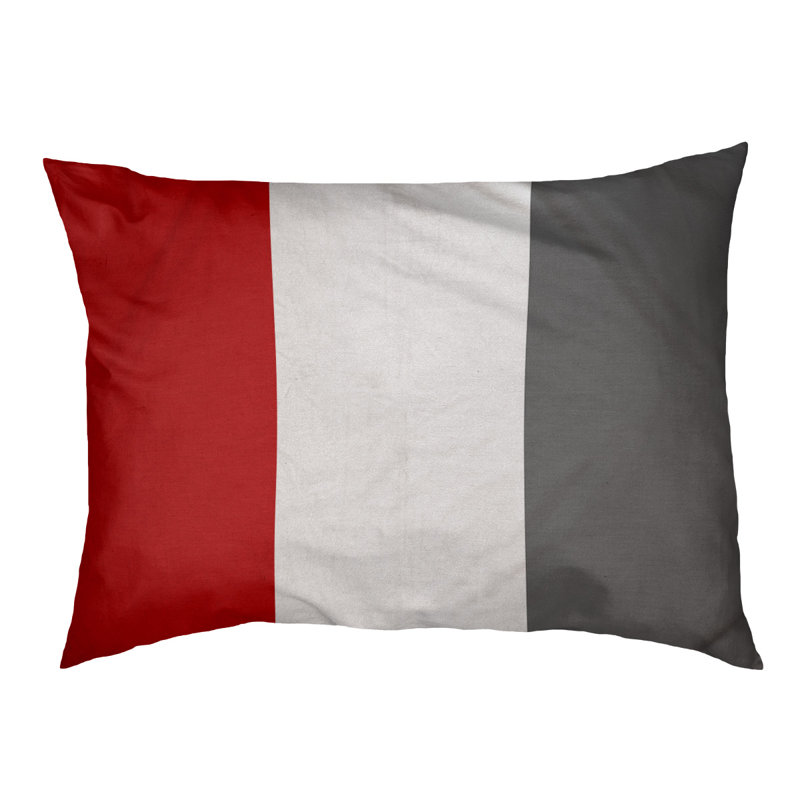 Coussin Ohio Football, Grand (l 40 po x P 30 po x H 6,5 po), Écarlate / gris