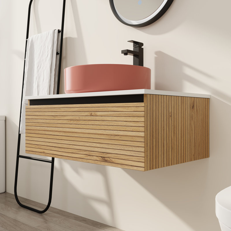 Meuble-lavabo mural 30 po avec lavabo en céramique