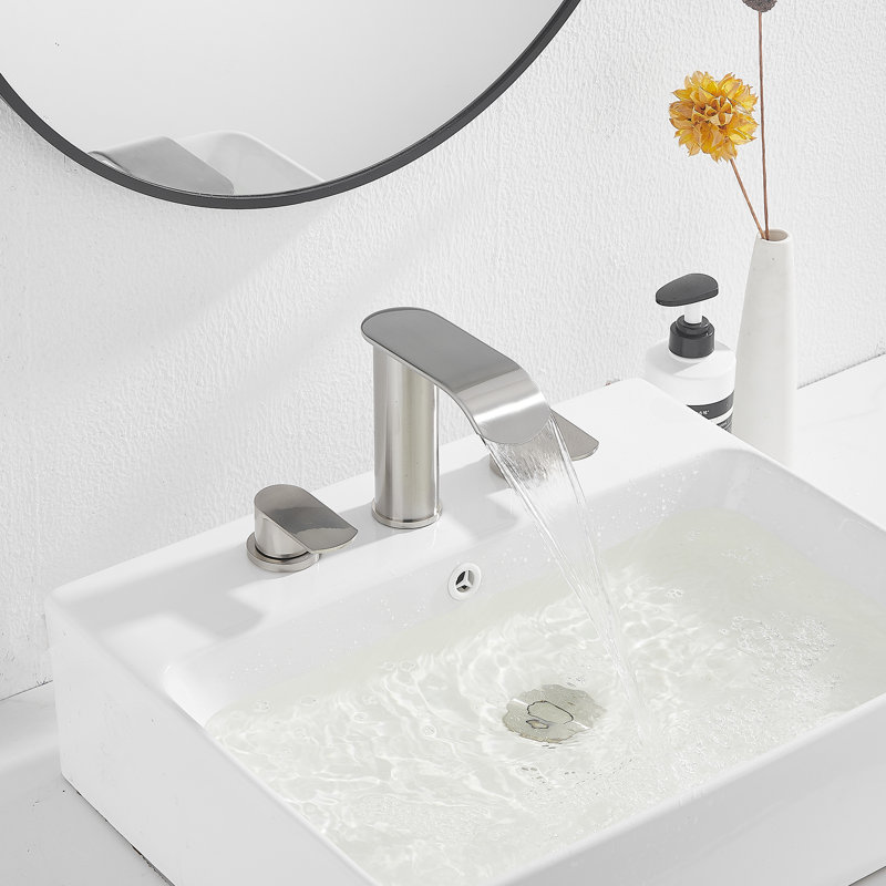 Widespread Bathroom Faucet, Brushed Nickel