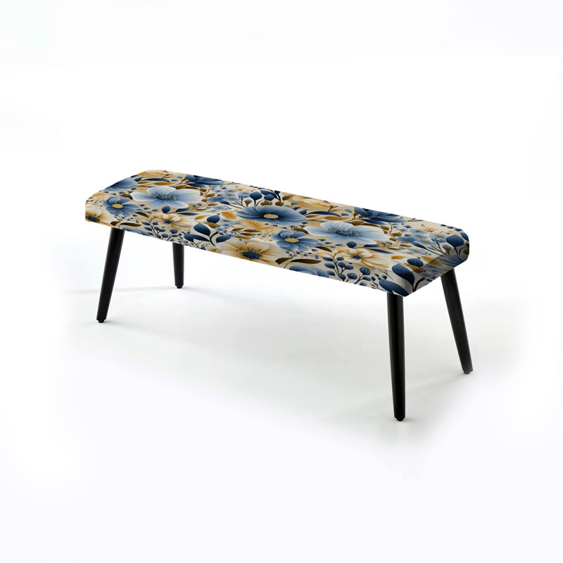 Lace Veil - Banc rembourré, Bleu et ivoire côtier