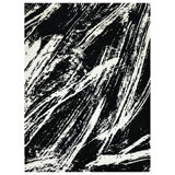 Hand Knotted Abstract Area Rug in Black/White