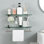 Ensemble de 2 tablettes de salle de bain en verre trempé 16 pouces à fixation murale SUS 304 en acier inoxydable