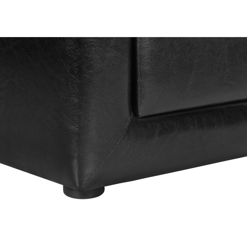 Nightstand With Upholstered Black Leather Look For Bedroom, 2 Drawers Storage, 20.5" W X 16.68" D 20.47" H, Transitional Bedroom Leather-Like Fabric, Transitional, H