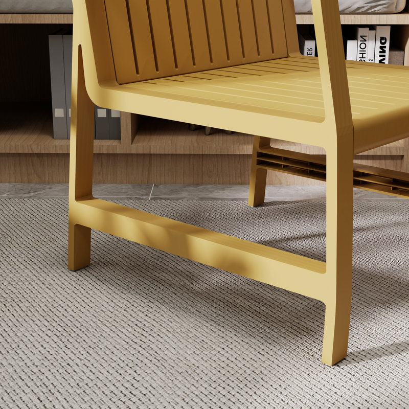 Ensemble 2 pièces de chaise de patio et table basse pour l'intérieur et l'extérieur, Jaune