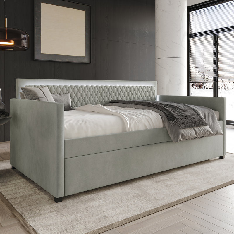 Jenecia Upholstered Daybed, Grey