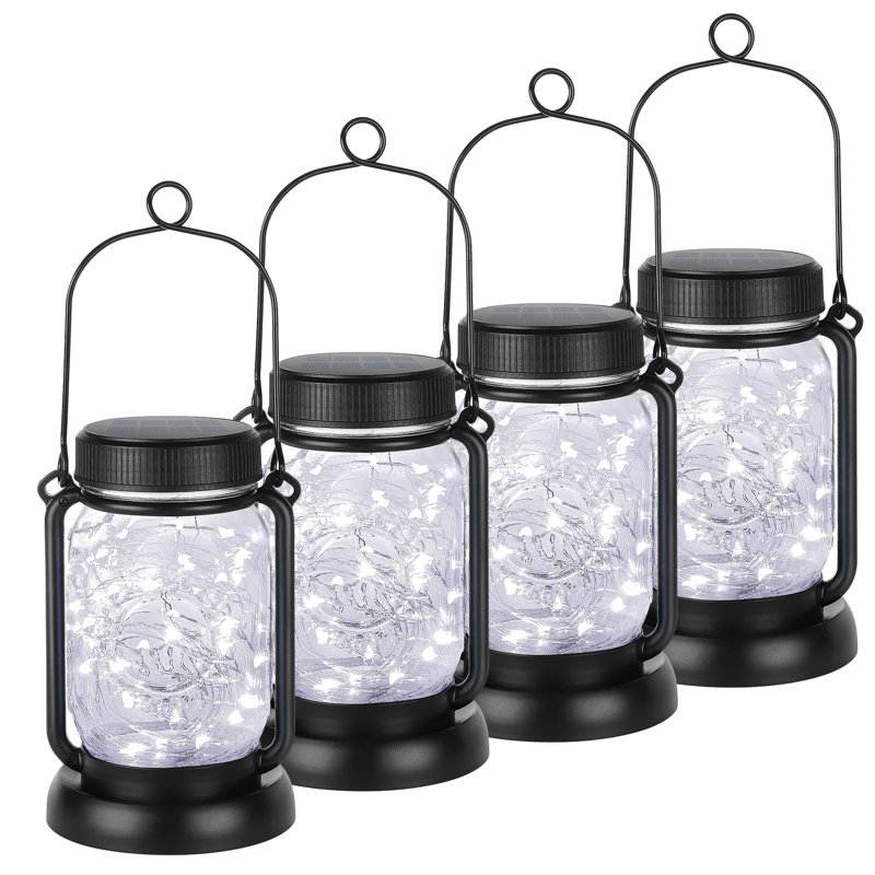 Paquet de 4 lanternes solaires Mason, Blanc froid