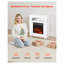 Foyer électrique autoportant 33 po blanc avec manteau de cheminée, chauffage infrarouge 1500 W avec effet de flamme 3D réaliste, télécommande et minuterie