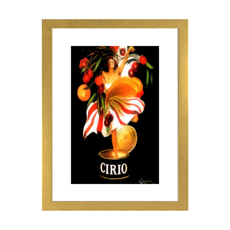 Cirio par Vintage Apple Collection - impression d'art graphique, H 32 po x l 24 po x P 1 po, Encadré en papier doré