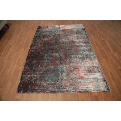 Elegant Distressed Look Abstract Area Rug 5x8 with Subtle Color Blend