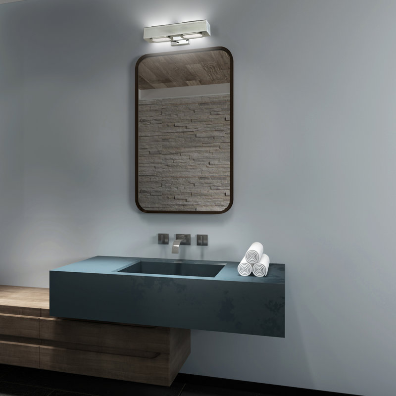 Barre d'éclairage de salle de bain à 2 lumières DEL Evalyn, Chrome poli