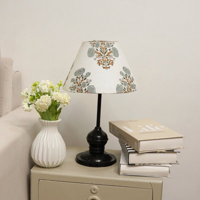 Lamp Shade Bohemian Floral Block Print Linen Fabric Detachable Lampshade - SWADESH