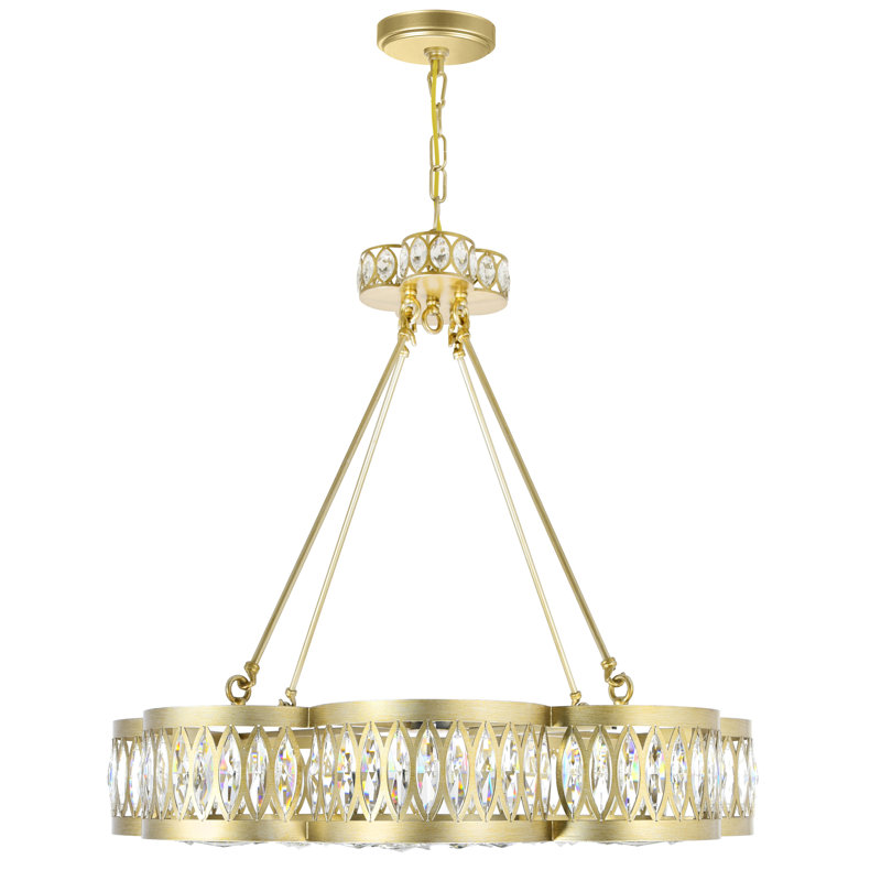Lustre 8 lumières avec finition champagne