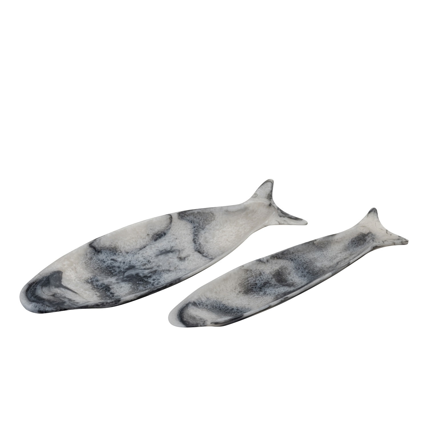 Fish Platter Set Of 2, Gray