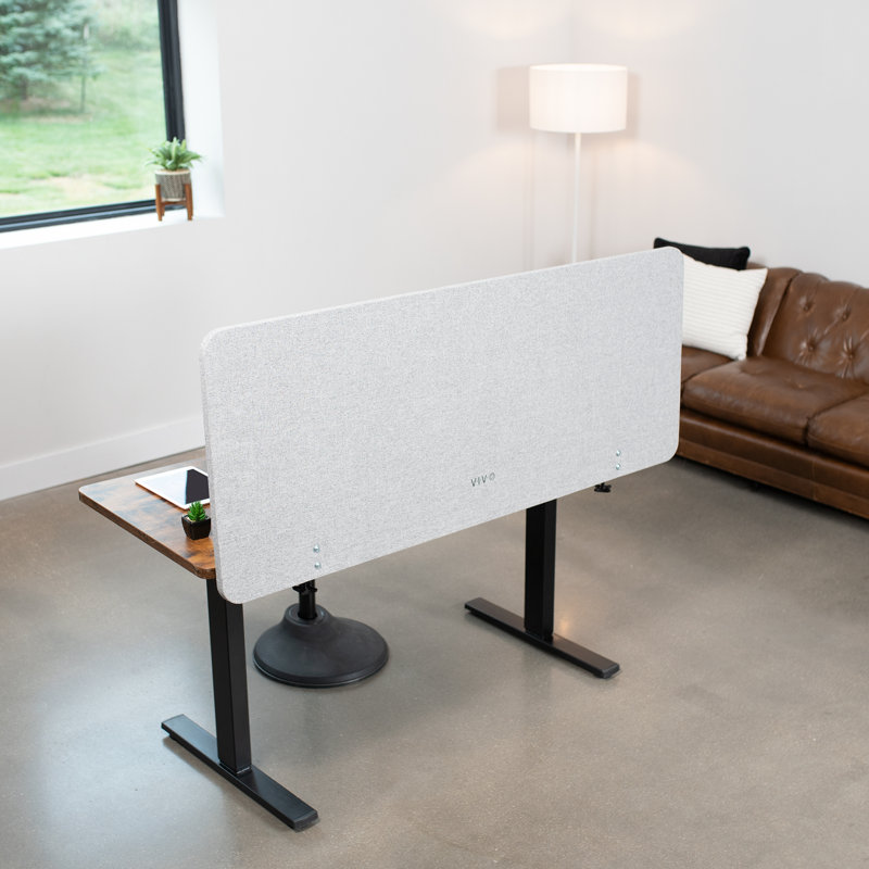 Gray Acoustic Clamp-on Desk Privacy Panel 60" x 24"