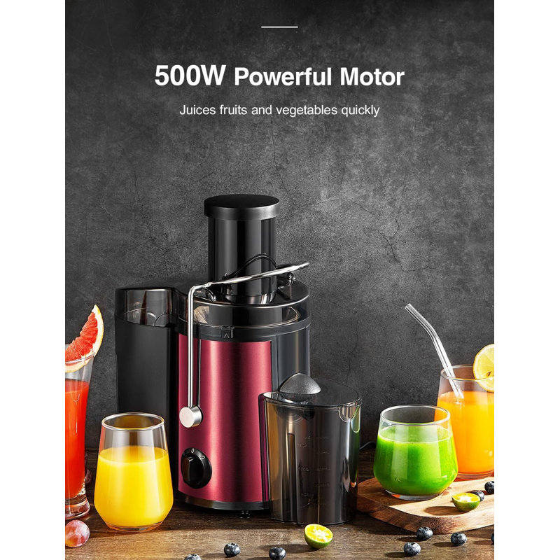 500W Centrifugal Juicer Machine – Wide 3” Feed Chute For Fruits & Vegetables, Easy To Clean, BPA-Free Stainless Steel Extractor
