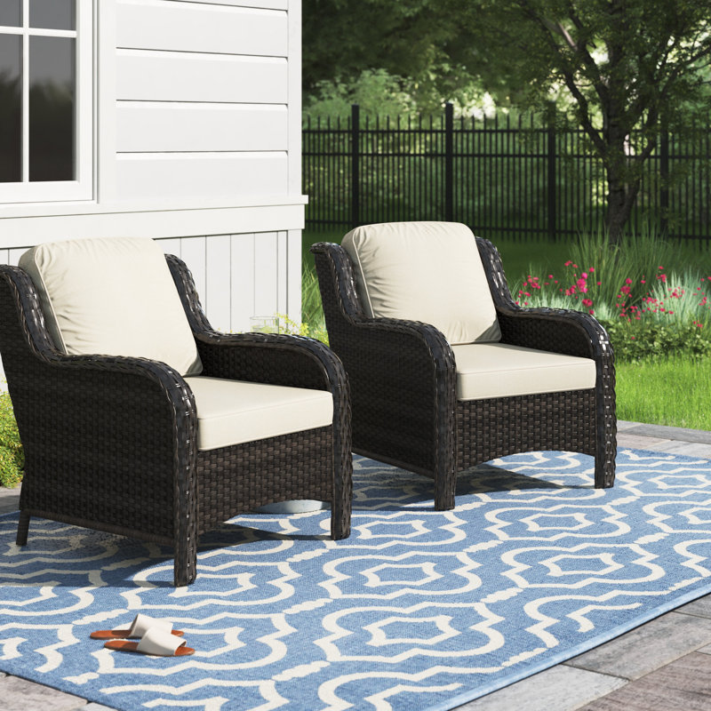 Chaise de patio avec coussins Tommy, Beige