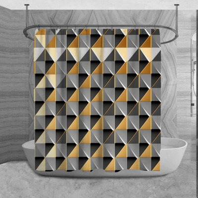 Rideau de douche à carreaux Nallya
