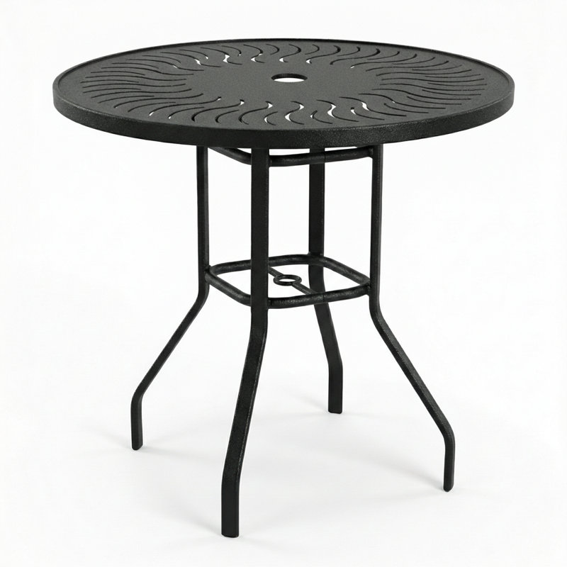 Table de balcon ronde Sacramento, Noir mat