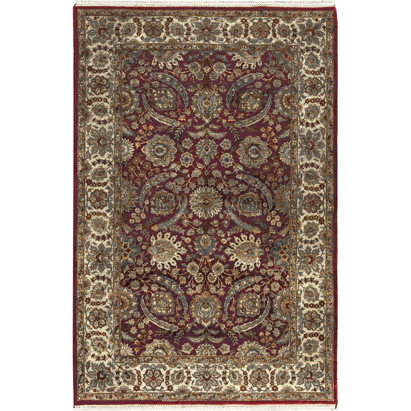 Tapis rouge noué à la main de haute qualité