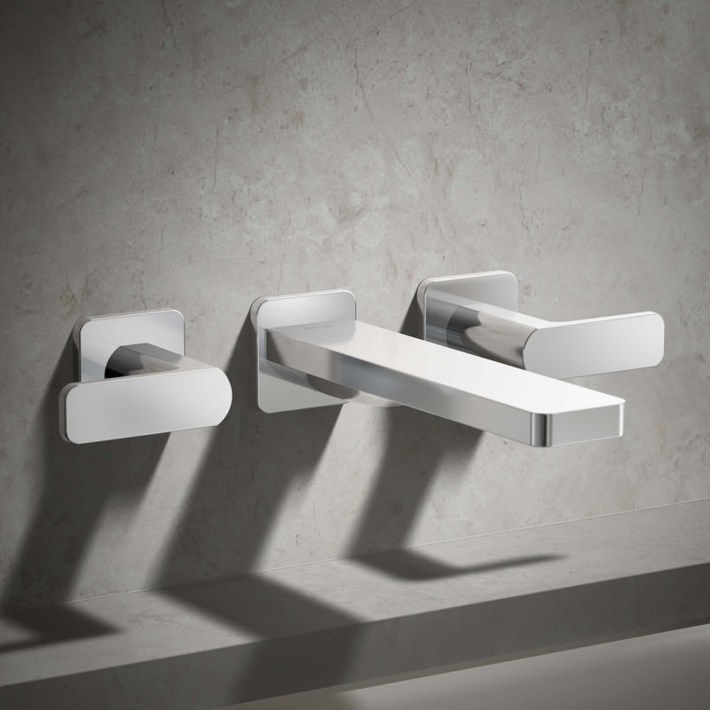 Parallel Wall Mount Bath Filler Trim, Polished Chrome