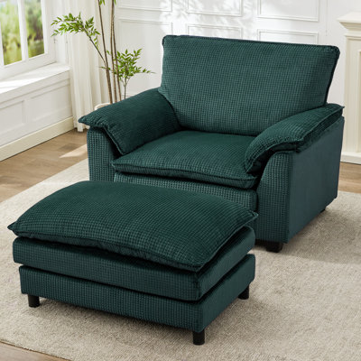 Fauteuil d'appoint surdimensionné avec repose-pieds