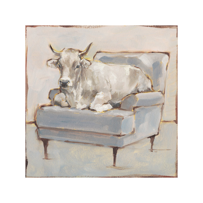 Moo-ving In by Ethan Harper - Print on Canvas, No Frame, 93.98 cm H x 93.98 cm W x 3.175 cm D