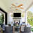 52 Inch Modern Ceiling Fan With 3 Color Dimmable 5 Solide Wood Blades Remote Control Reversible DC Motor With Led Light-910558750-910558748