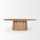 Jovani 94" Solid Dark Brown Mango Wood Oval Dining Table