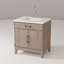 Ensemble de meuble-lavabo simple avec comptoir en quartz blanc et robinet