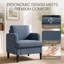 Fauteuil d'appoint rembourré moderne avec accoudoirs larges, poche de rangement latérale et dossier ergonomique-357107480