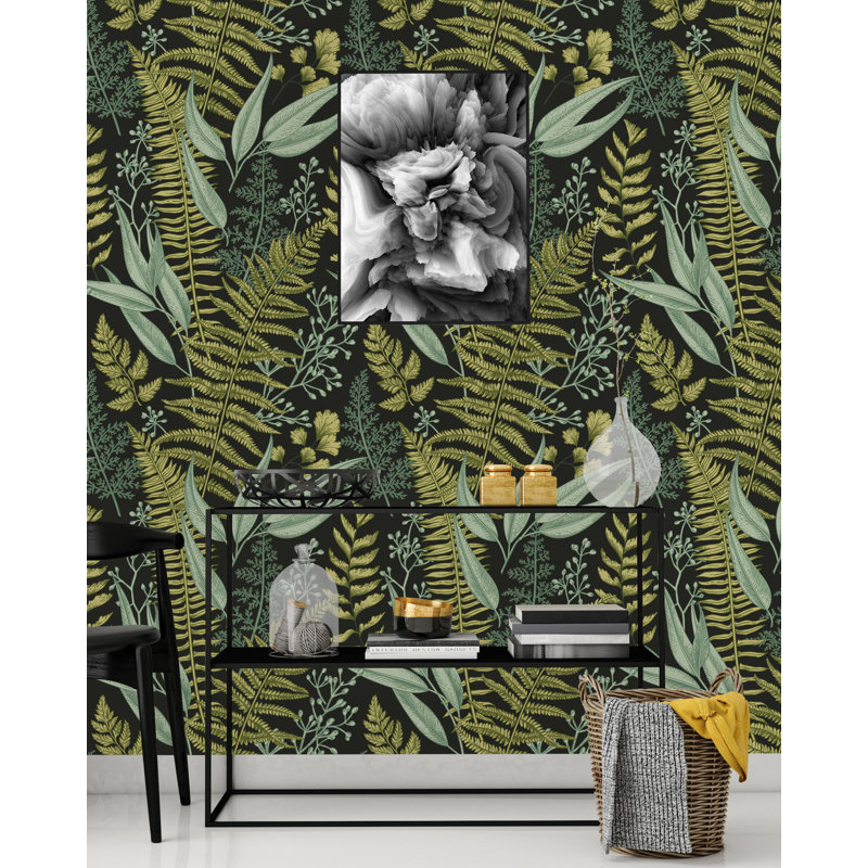 Panneau de papier peint autocollant Stowmarket Botanical Ferns, L 50 po x l 25 po