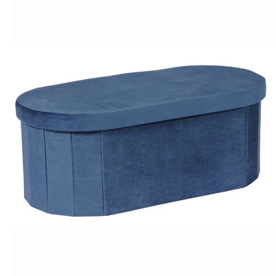 Voegele 76cm Wide Oval Solid Colour Ottoman with Storage