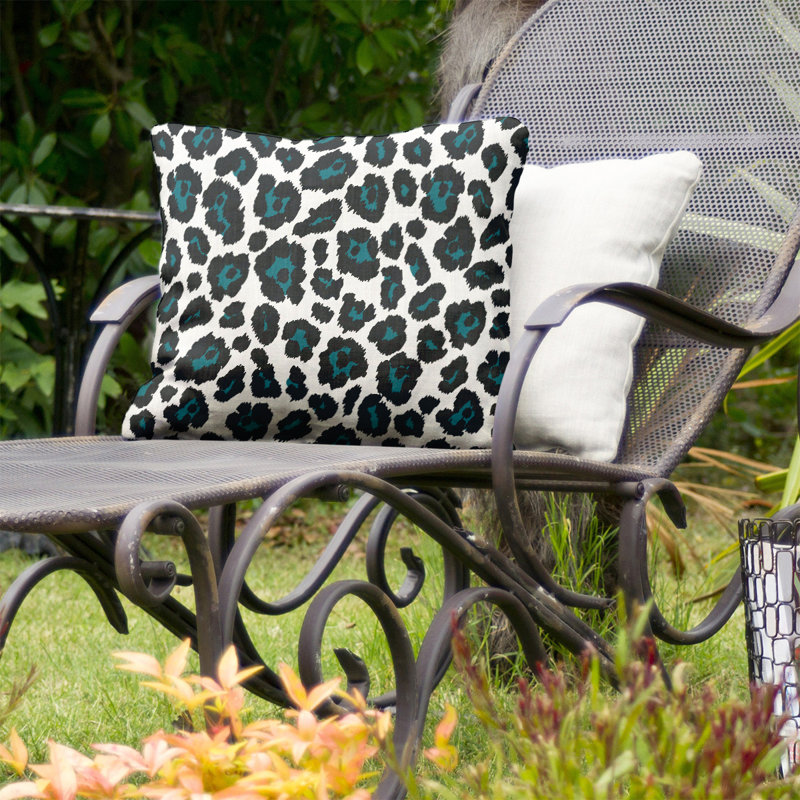 Housse et insert de coussin extérieur Fly, 18" x 18", Noir / bleu / blanc