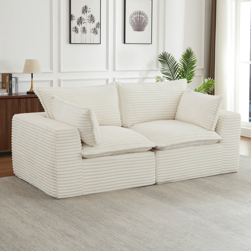 Modulaires spacieux et modernes, velours côtelé durable pour le salon
