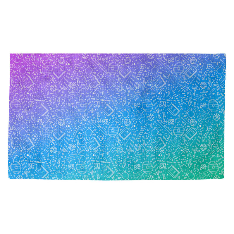 Tapis mauve/bleu/vert dégradé rpg Avicia, Rectangle 5 pi 3 po x 7 pi 2 po