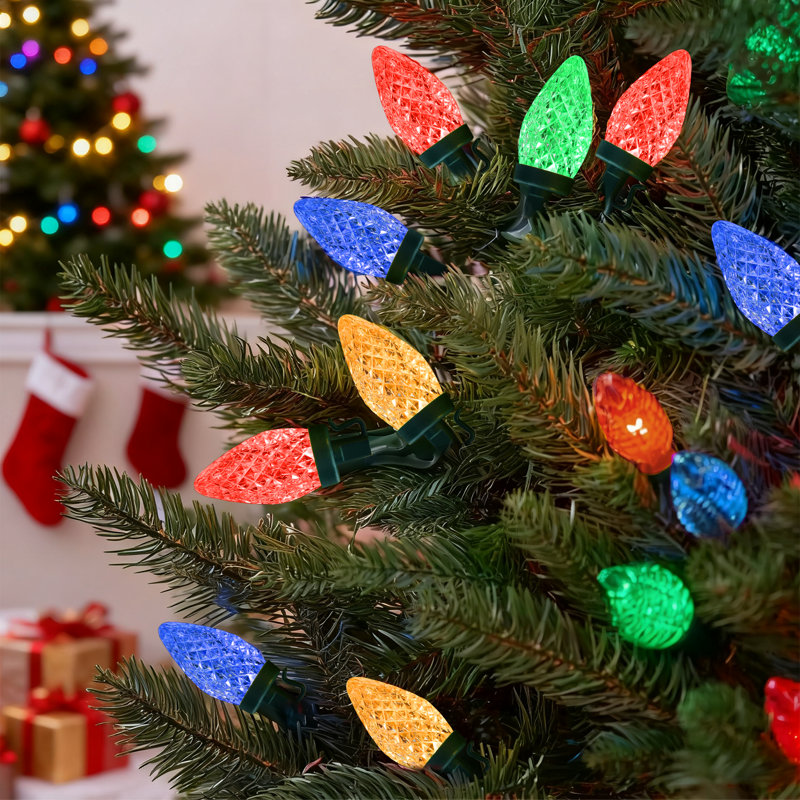 25ft BIG Bulb C9 Christmas String Lights, 50 Bulbs, Multicolor, Battery Powered, Multicolor