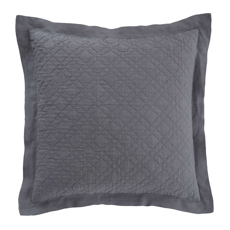 Washed Linen Quilted Sham, Natural, Standard