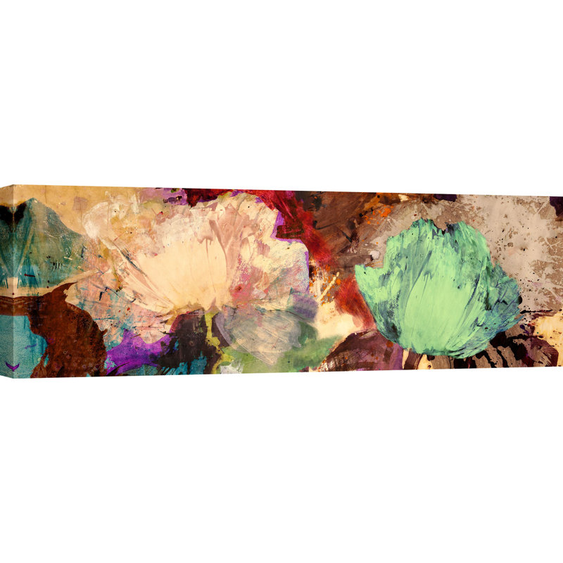 Floating Flowers II by Jim Stone - Wrapped Canvas Painting, 35cm H x 100cm W x 4cm D