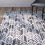 Tapis noir/ivoire chevron fait main à tissage plat Paz-20657534