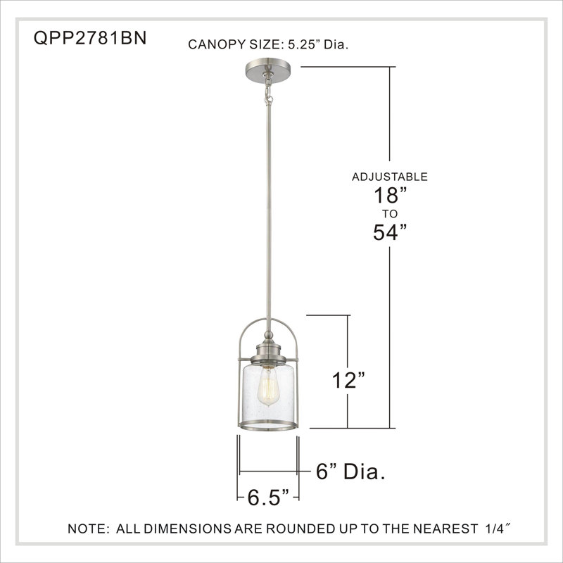 Payson 1-Light Brushed Nickel Mini Pendant Light