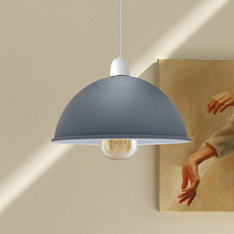 17cm H Metal Bowl Lamp Shade ( Uno ), Grey