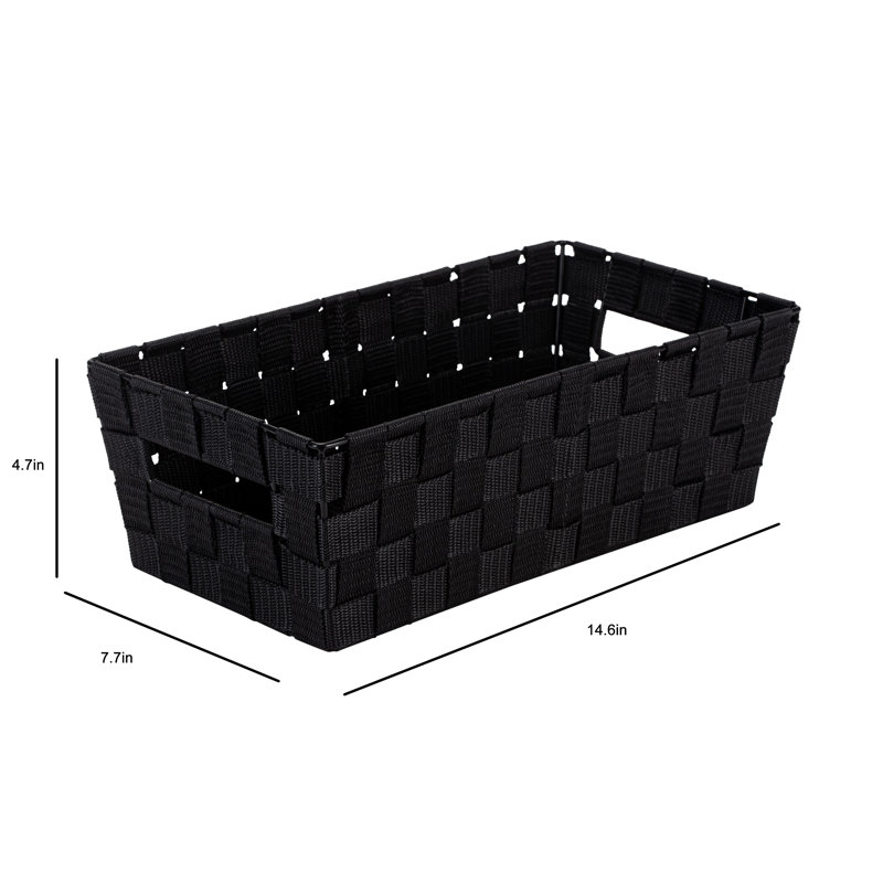 Black Woven Polypropylene Rectangular Storage Bin