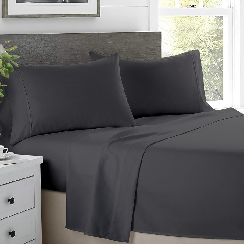 Ensemble de draps en microfibre ultra doux - Ensemble de 6 pièces - Résistant au froissement - Draps rafraîchissants avec poches profondes