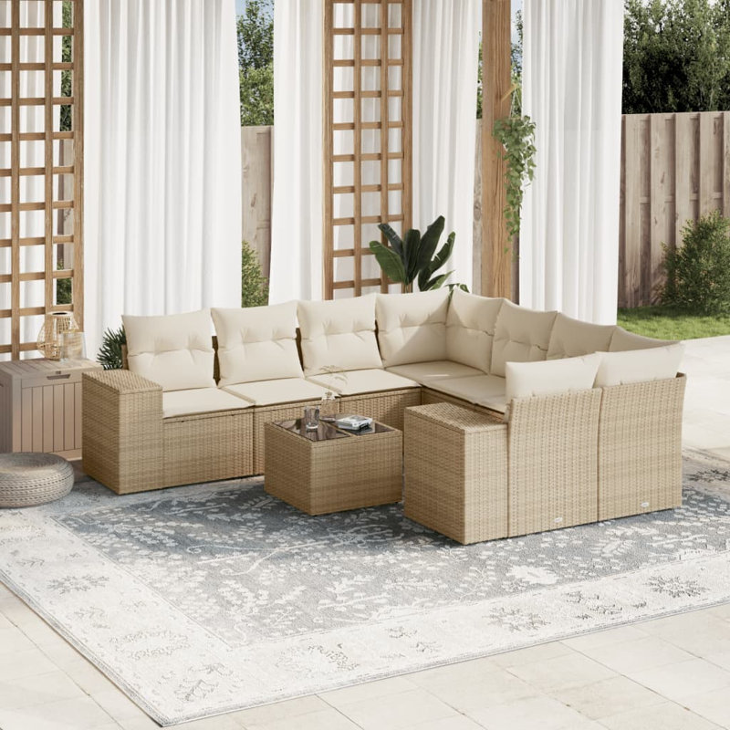 Ensemble de canapé de jardin Vidaxl beige