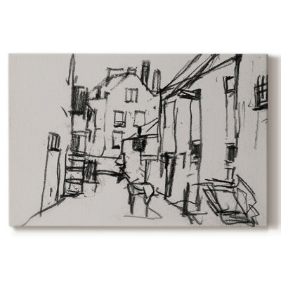 Toile tendue encadrée rétro avec croquis rétro