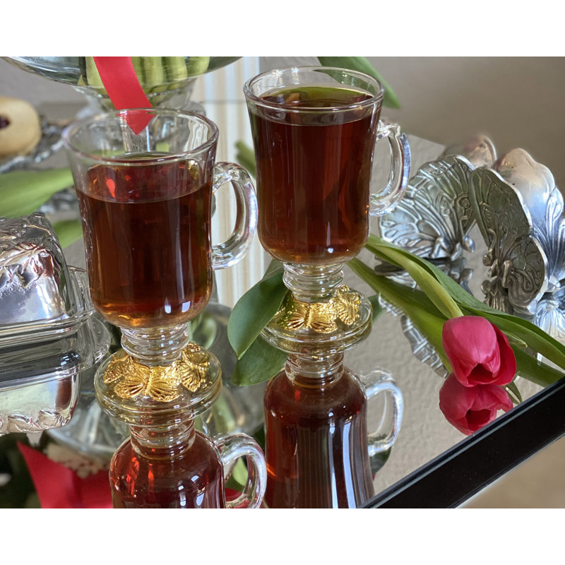Butterfly Glass Irish Coffee Mug