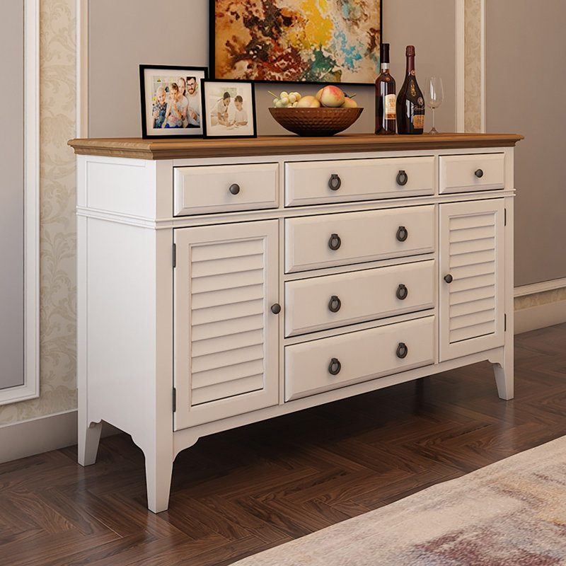 Buffet American Modern, Blanc cassé / Brun