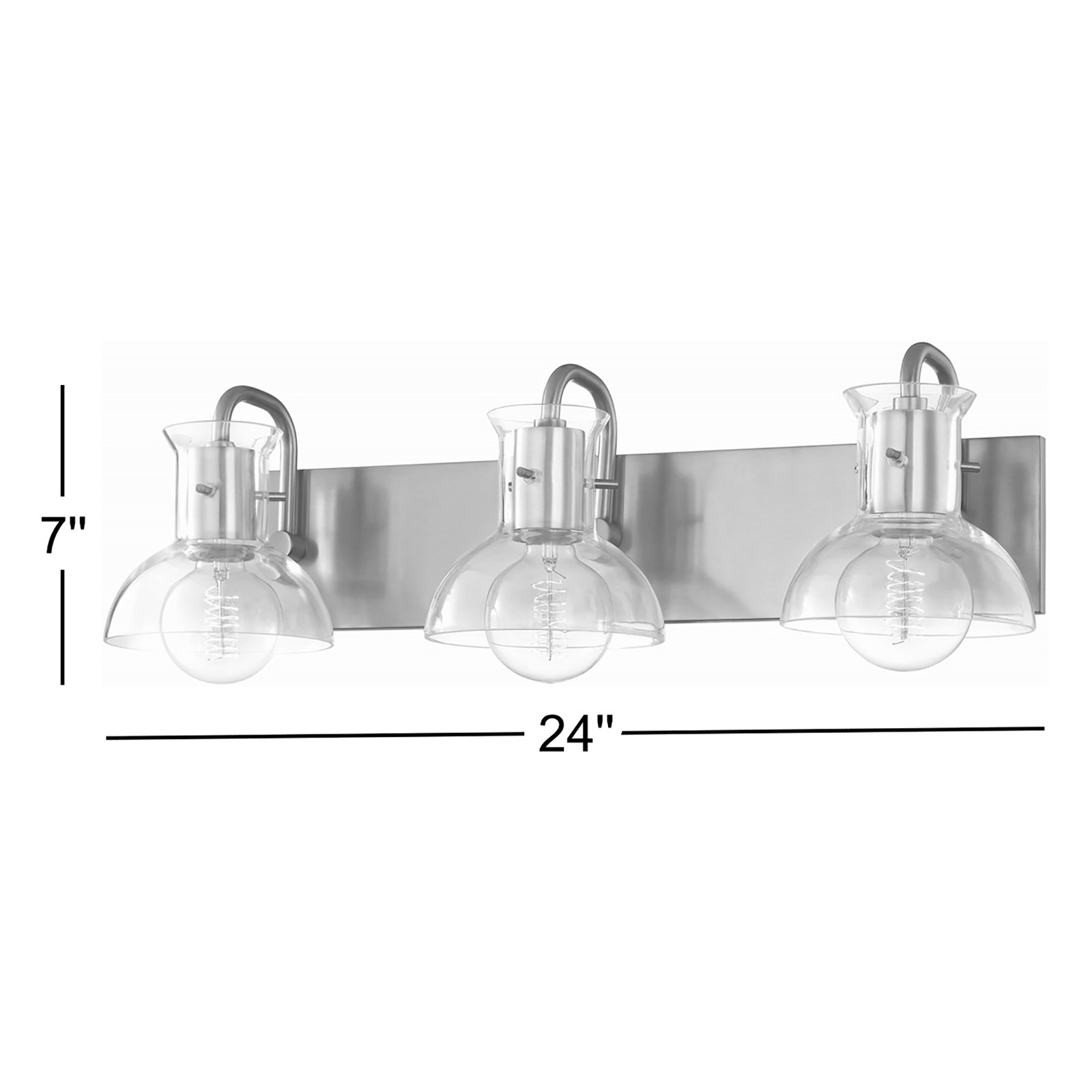 Luke 3 Light Transparent Vanity Light - Thumbnail 2